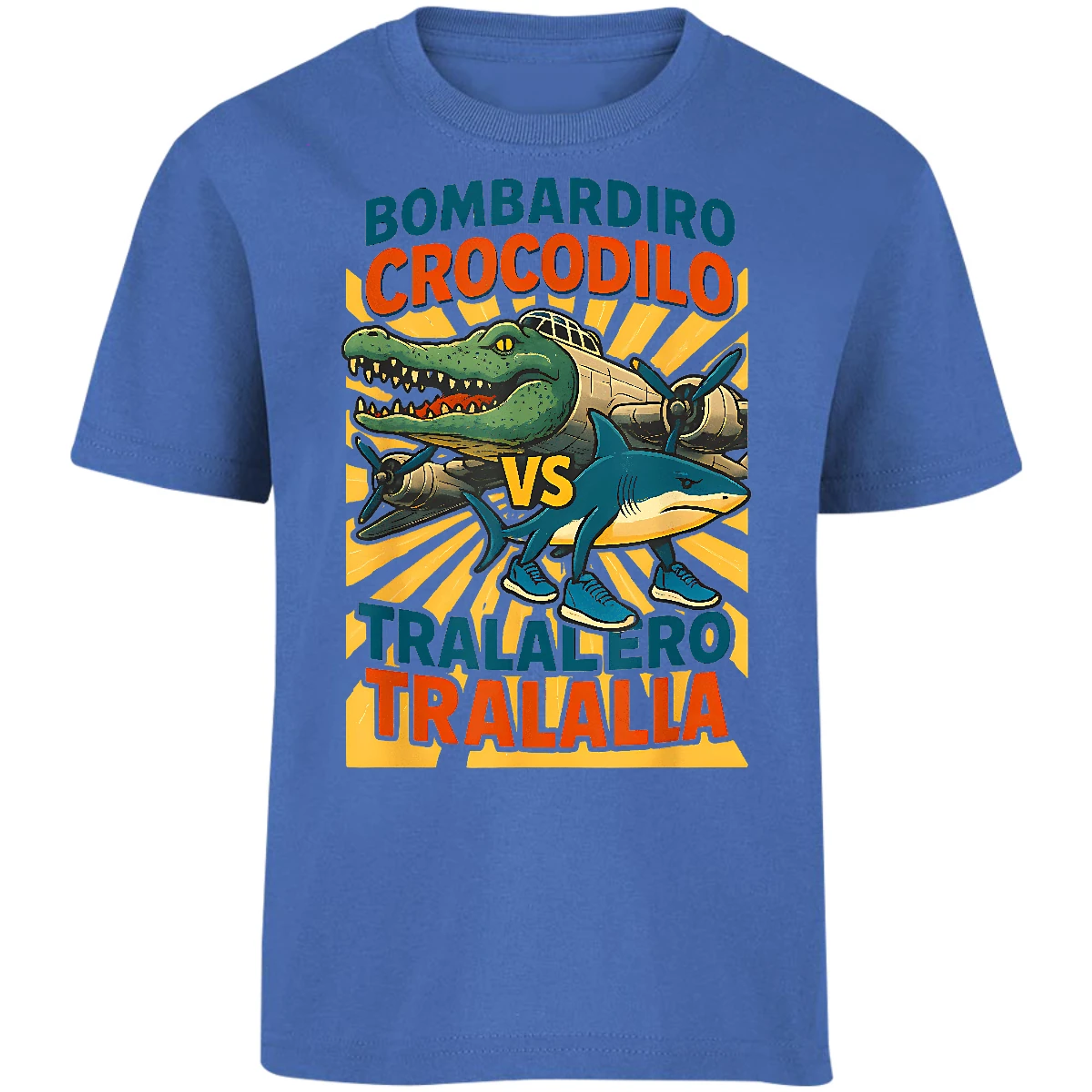 Playera Memes Bombardiro Vs Tralalero para Niño 3