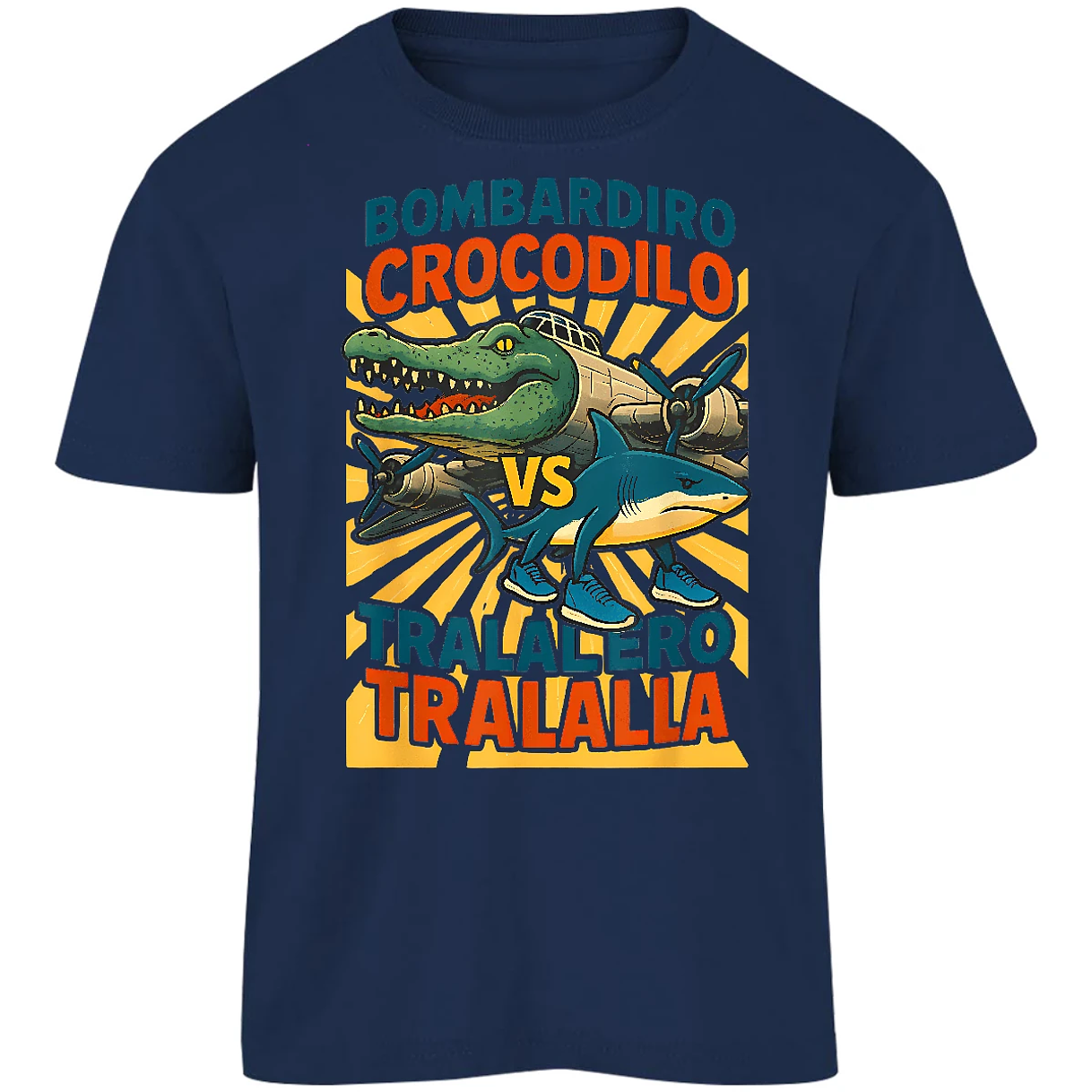 Playera Memes Bombardiro Vs Tralalero para Niño 9