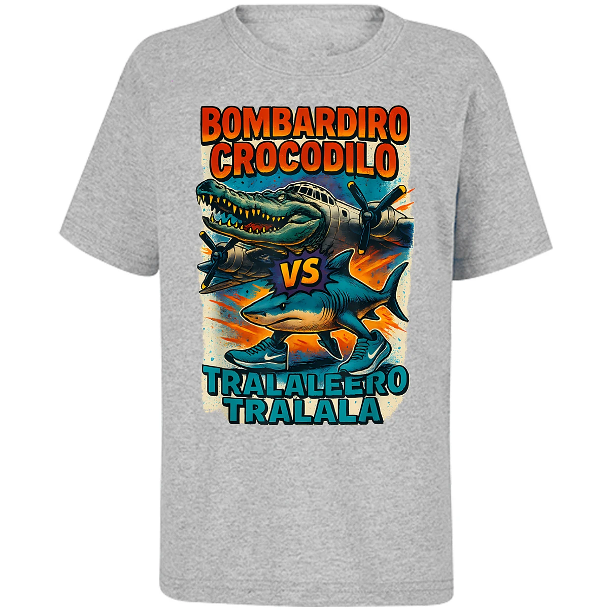 Playera Memes Bombardiro Y Tralalero Tralal para Niño 12