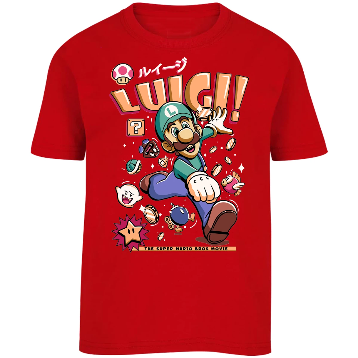 Playera Mario Bros Luigi Tee para Niño 15