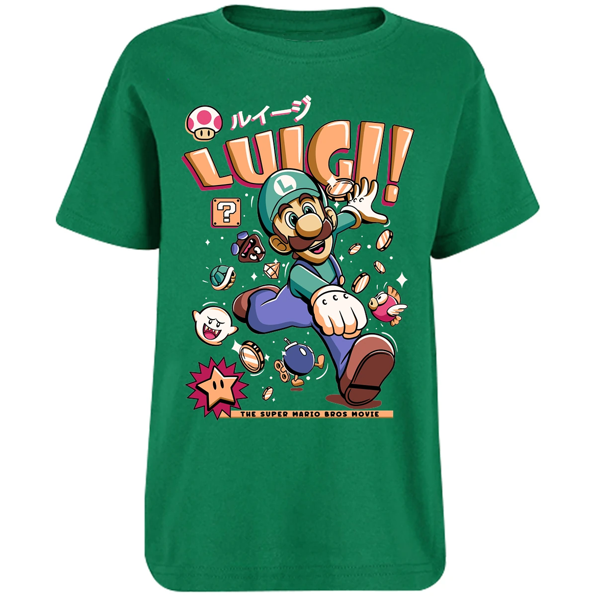 Playera Mario Bros Luigi Tee para Niño 4