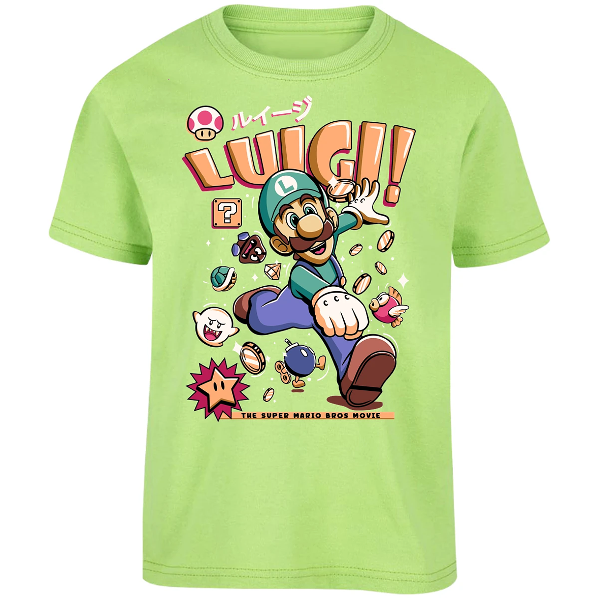 Playera Mario Bros Luigi Tee para Niño 17