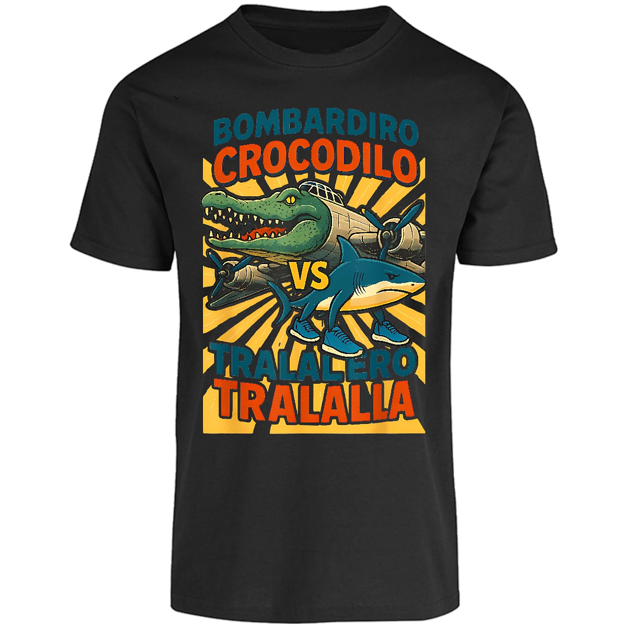 Playera Memes Bombardiro Vs Tralalero para Adulto 7