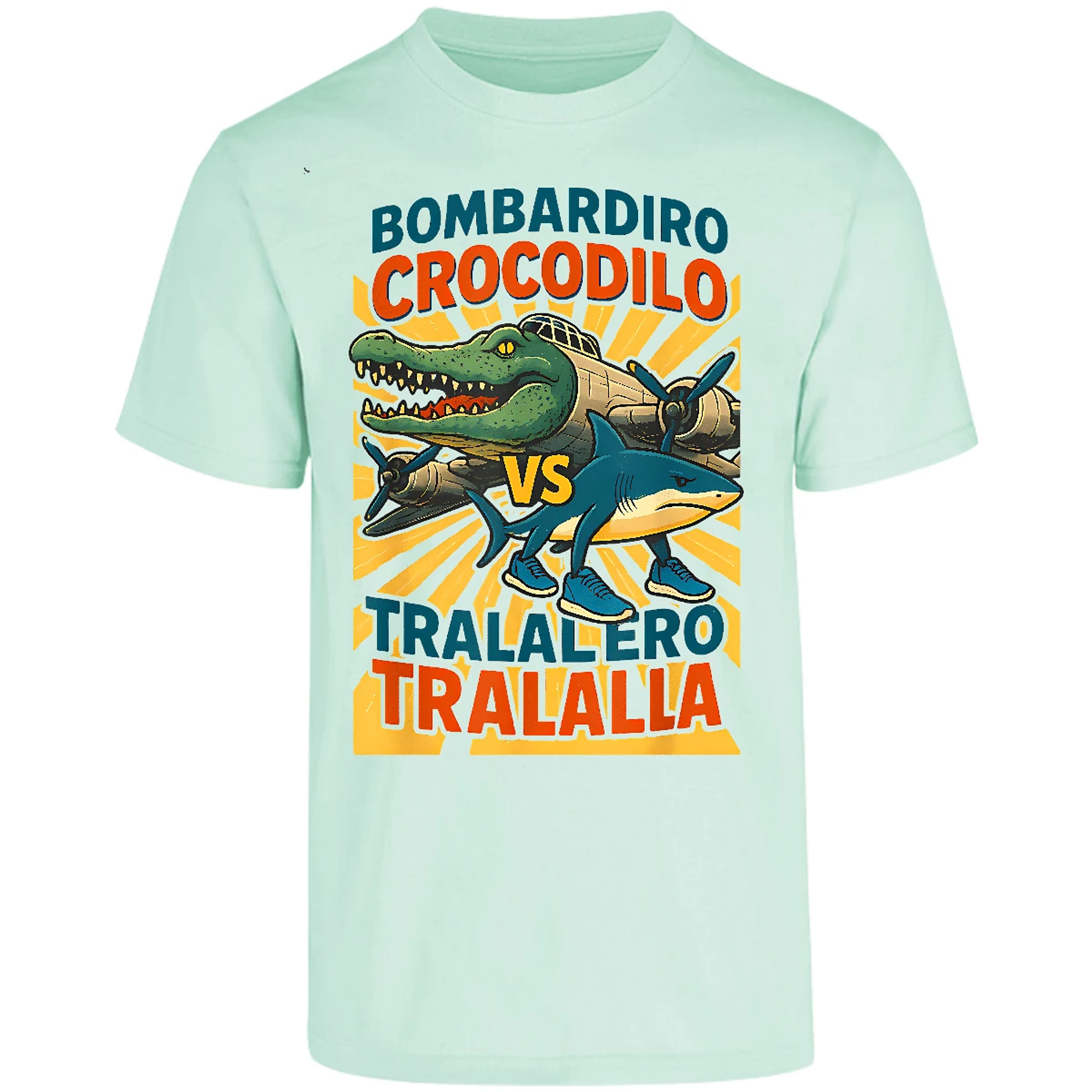 Playera Memes Bombardiro Vs Tralalero para Adulto 30