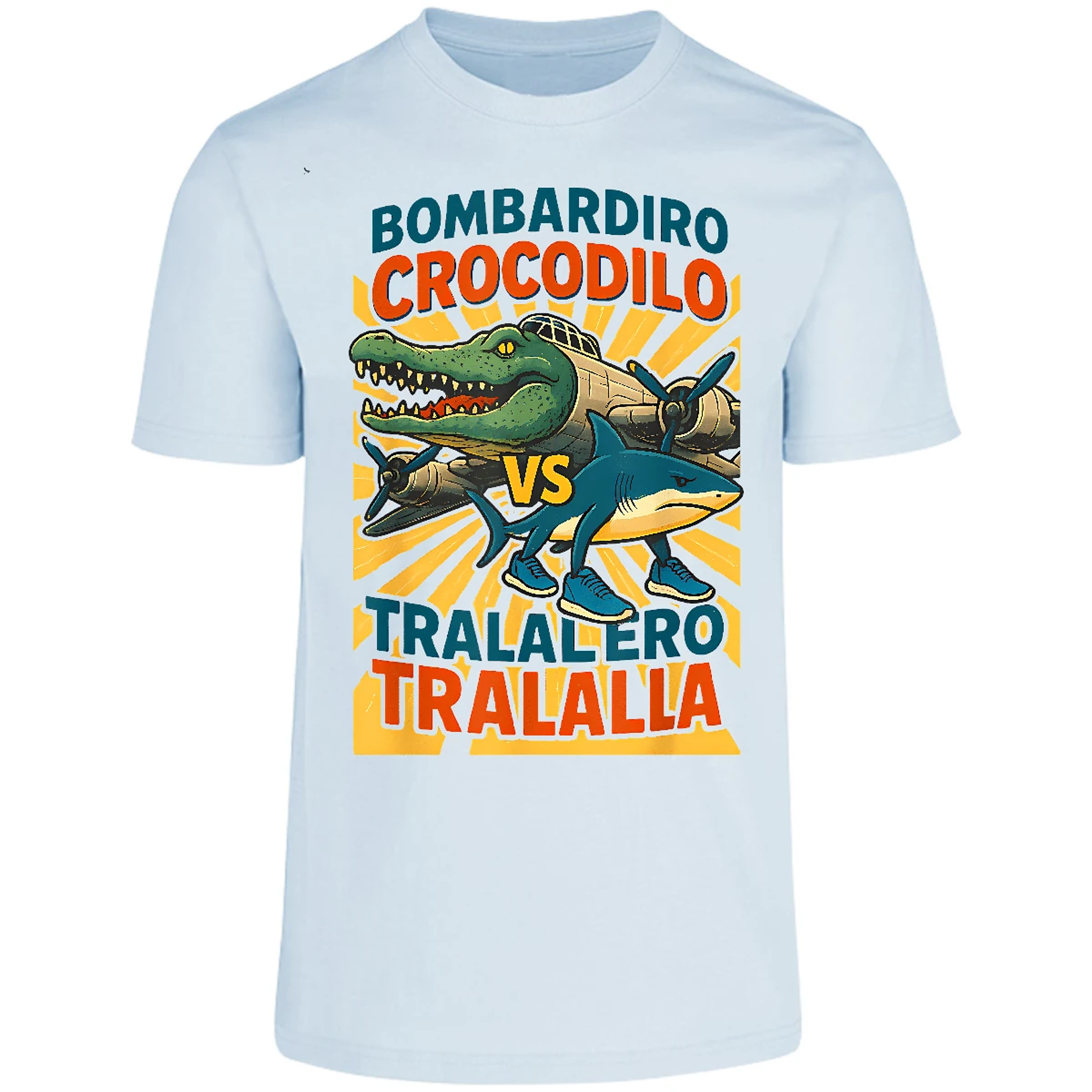 Playera Memes Bombardiro Vs Tralalero para Adulto 19