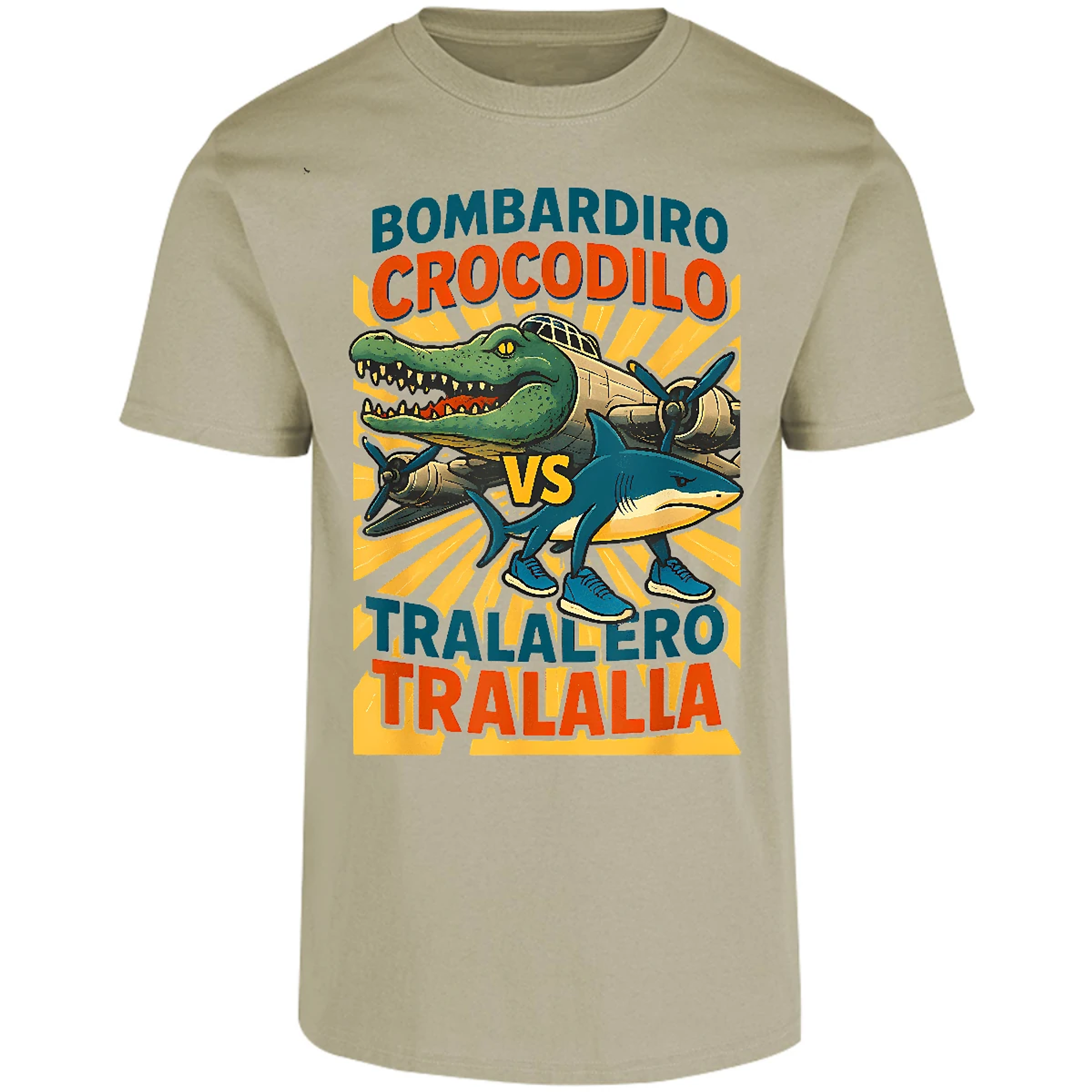 Playera Memes Bombardiro Vs Tralalero para Adulto 24