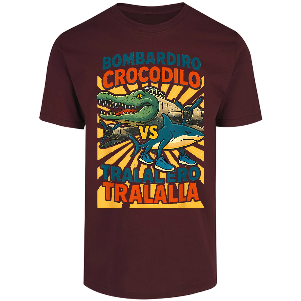 Playera Memes Bombardiro Vs Tralalero para Adulto 2