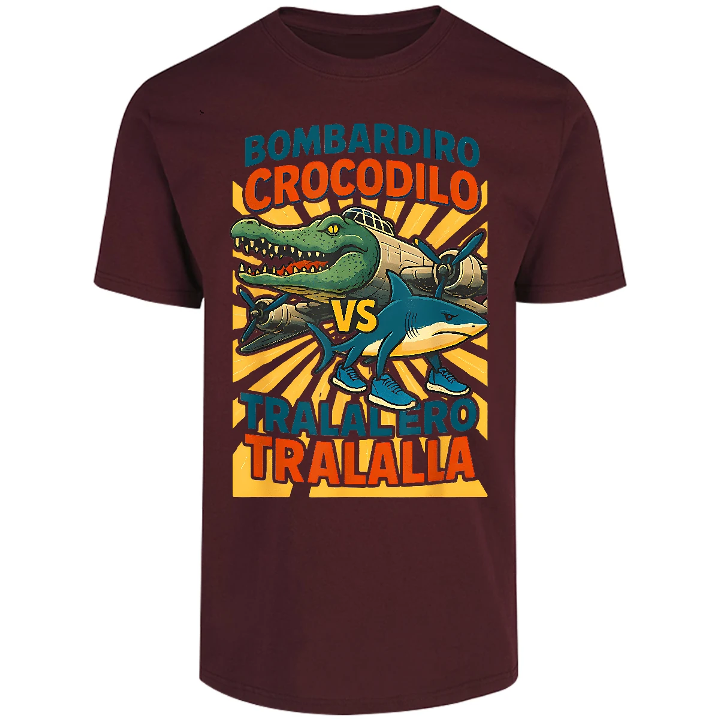 Playera Memes Bombardiro Vs Tralalero para Adulto 2