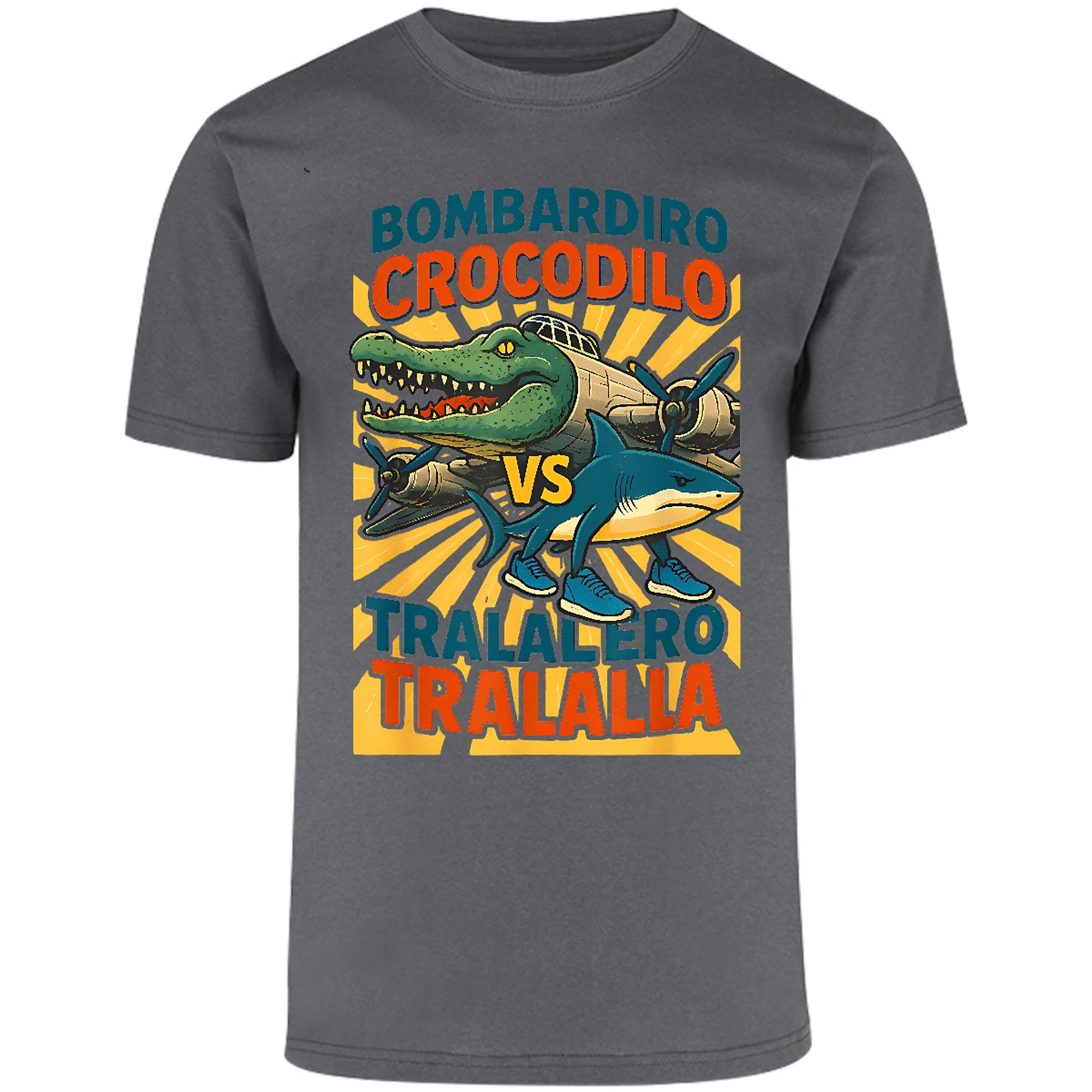 Playera Memes Bombardiro Vs Tralalero para Adulto 5