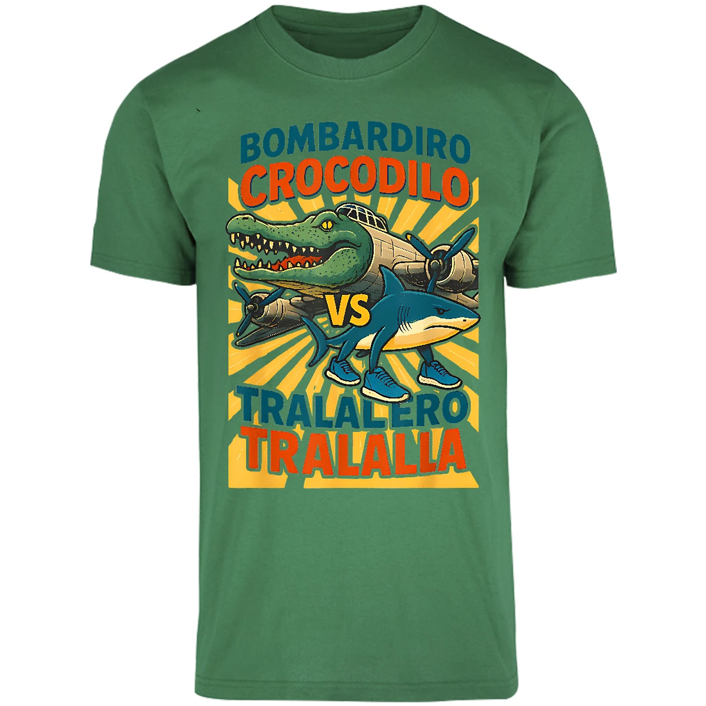 Playera Memes Bombardiro Vs Tralalero para Adulto 6