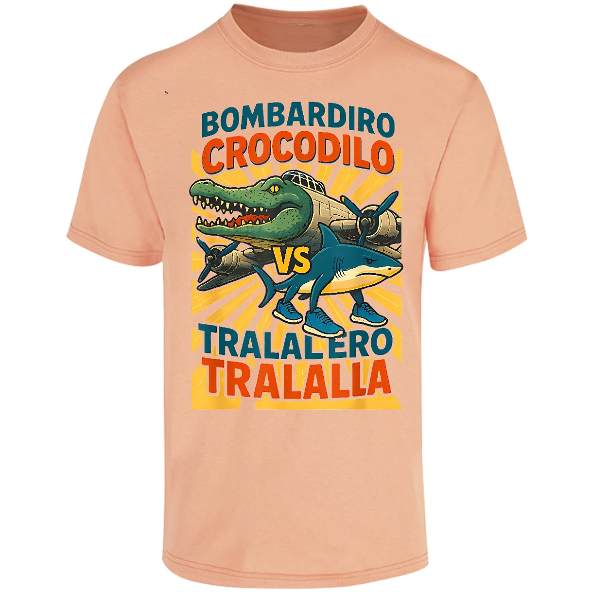 Playera Memes Bombardiro Vs Tralalero para Adulto 23