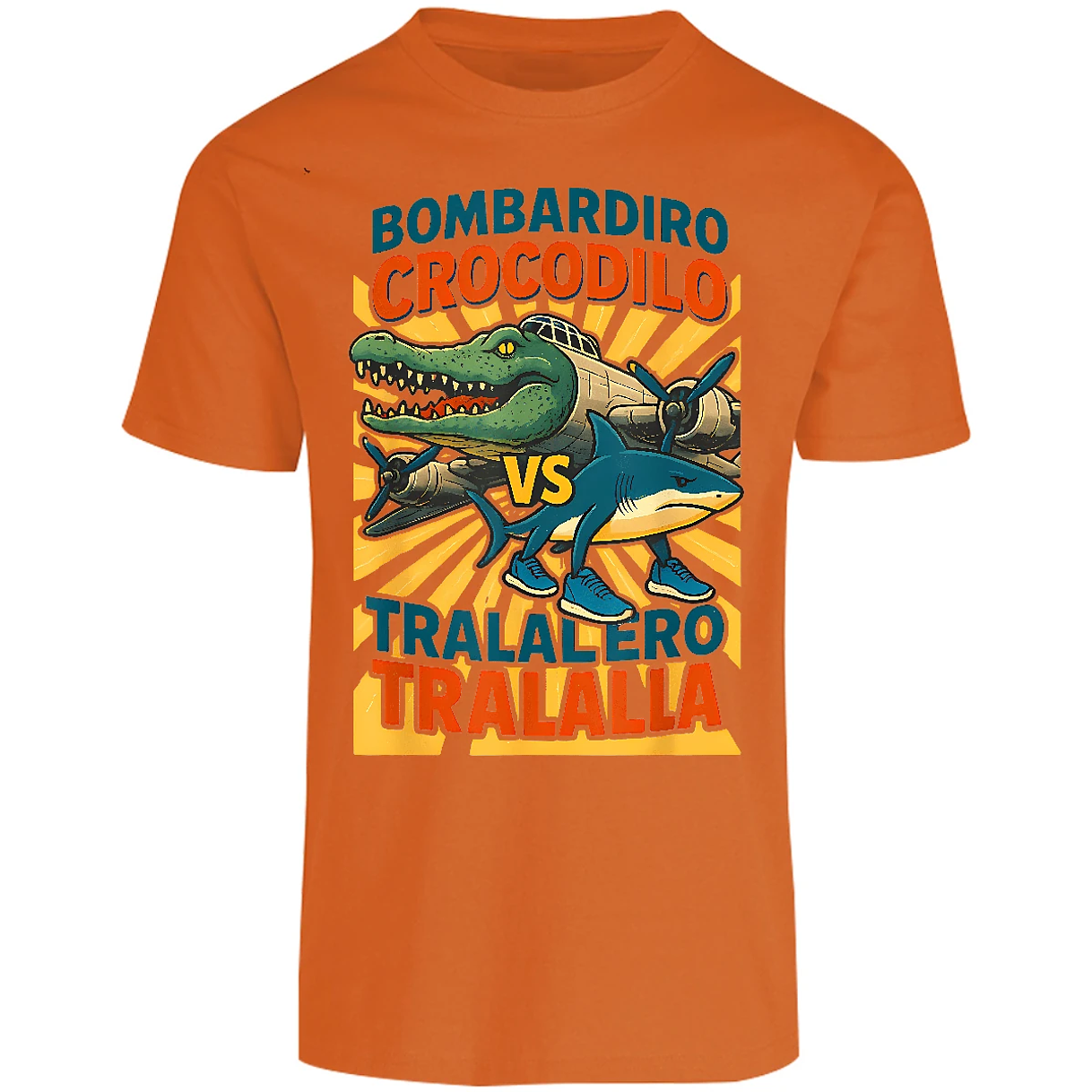 Playera Memes Bombardiro Vs Tralalero para Adulto 25