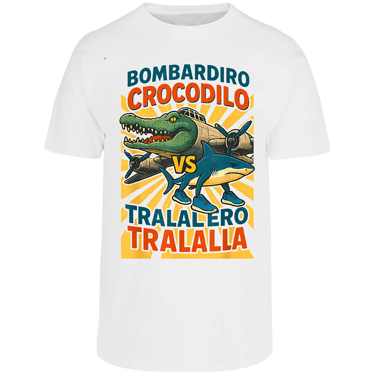 Playera Memes Bombardiro Vs Tralalero para Adulto 26