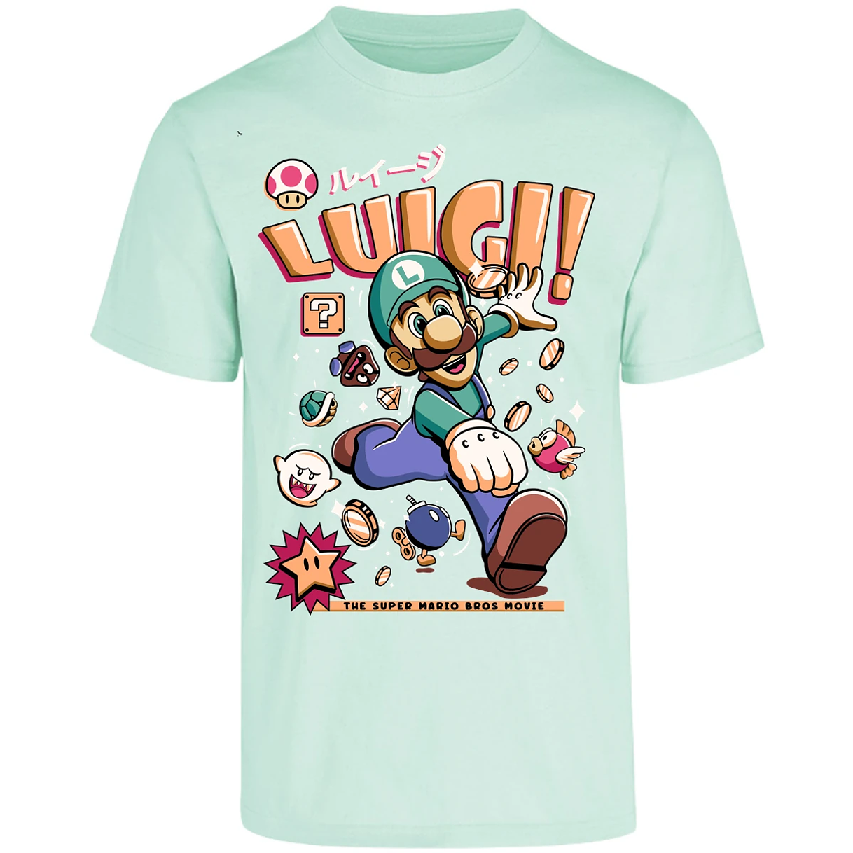 Playera Mario Bros Luigi Tee para Adulto 9