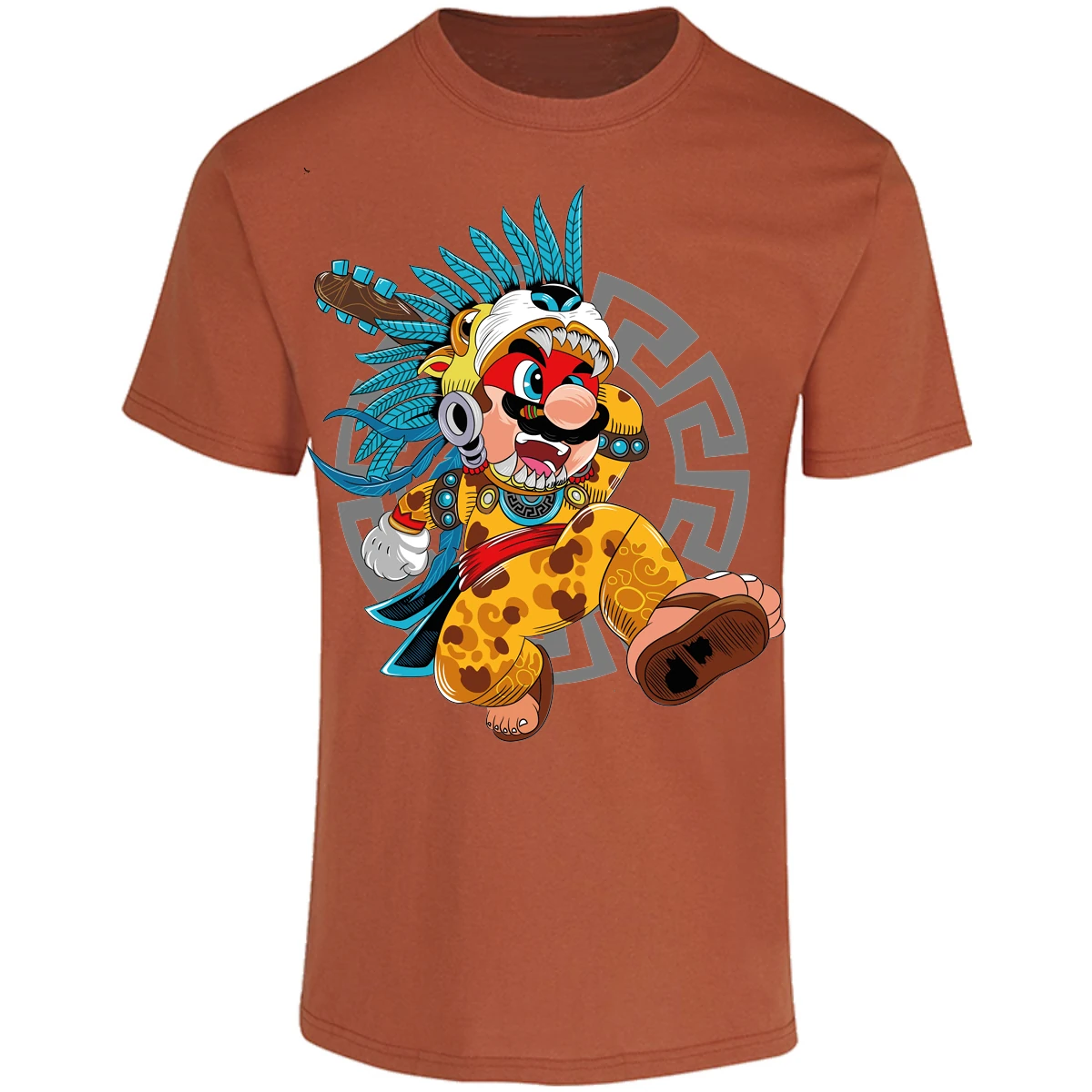 Playera Mario Bros Mario Azteca para Adulto 11
