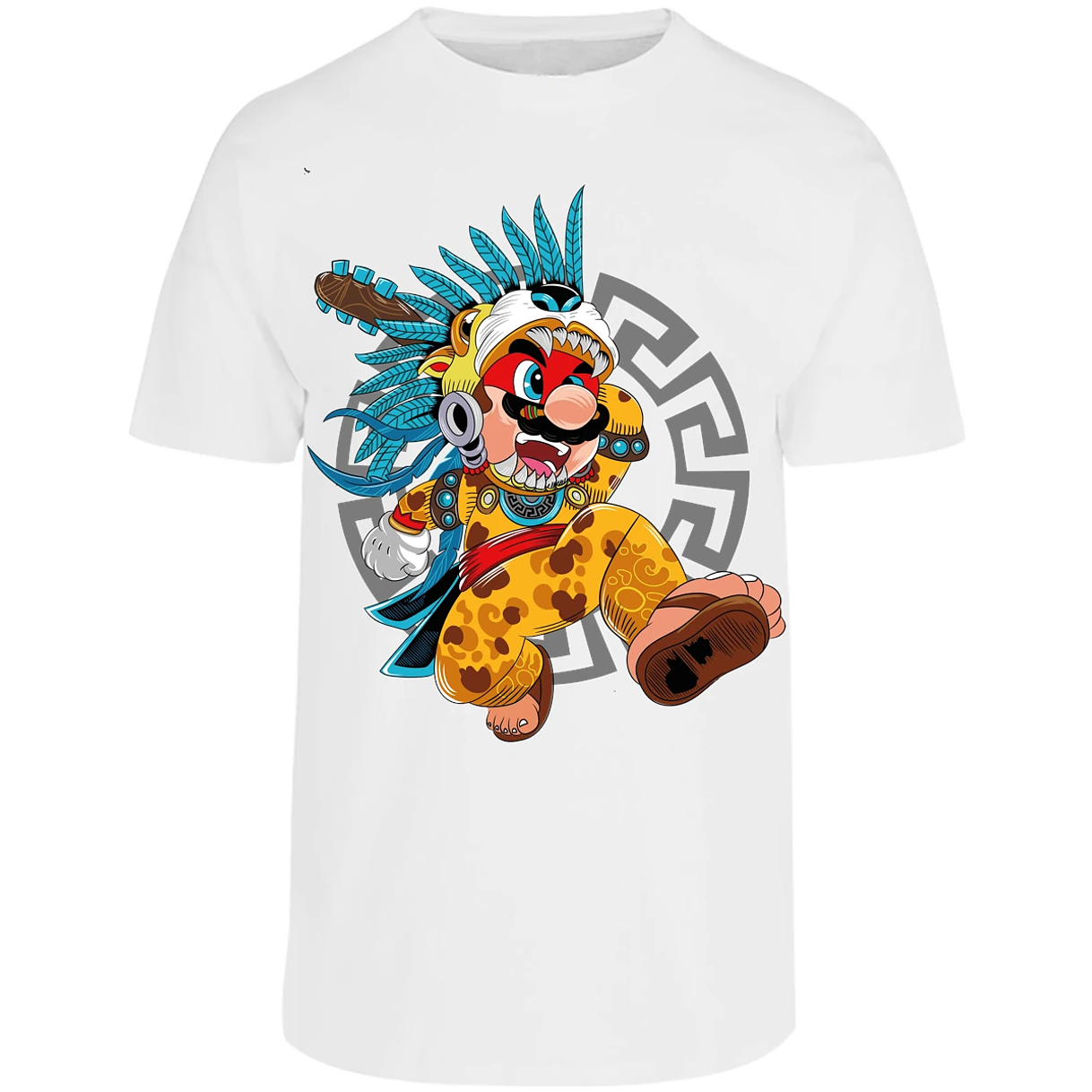Playera Mario Bros Mario Azteca para Adulto 18