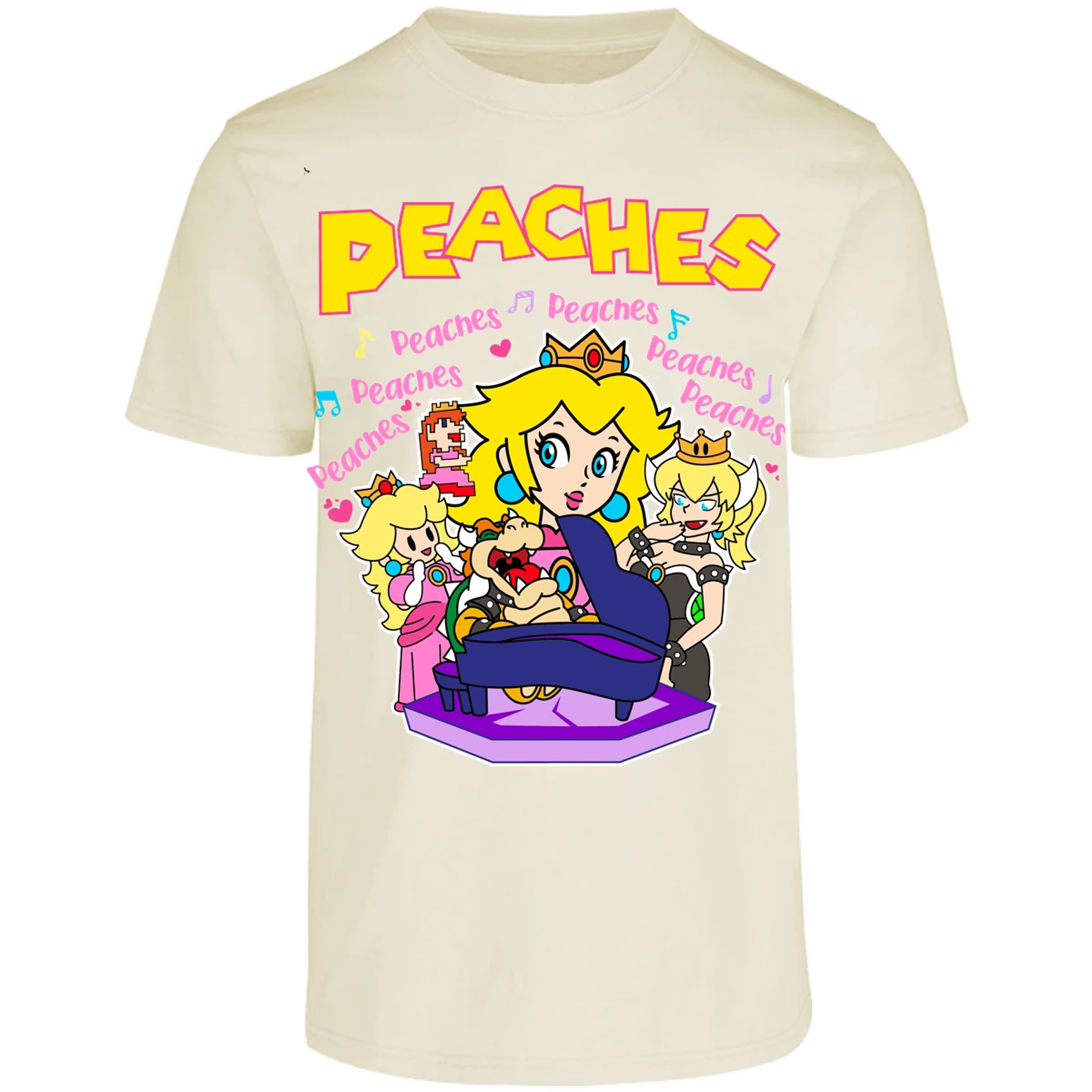 Playera Mario Bros Peaches Song para Adulto 8