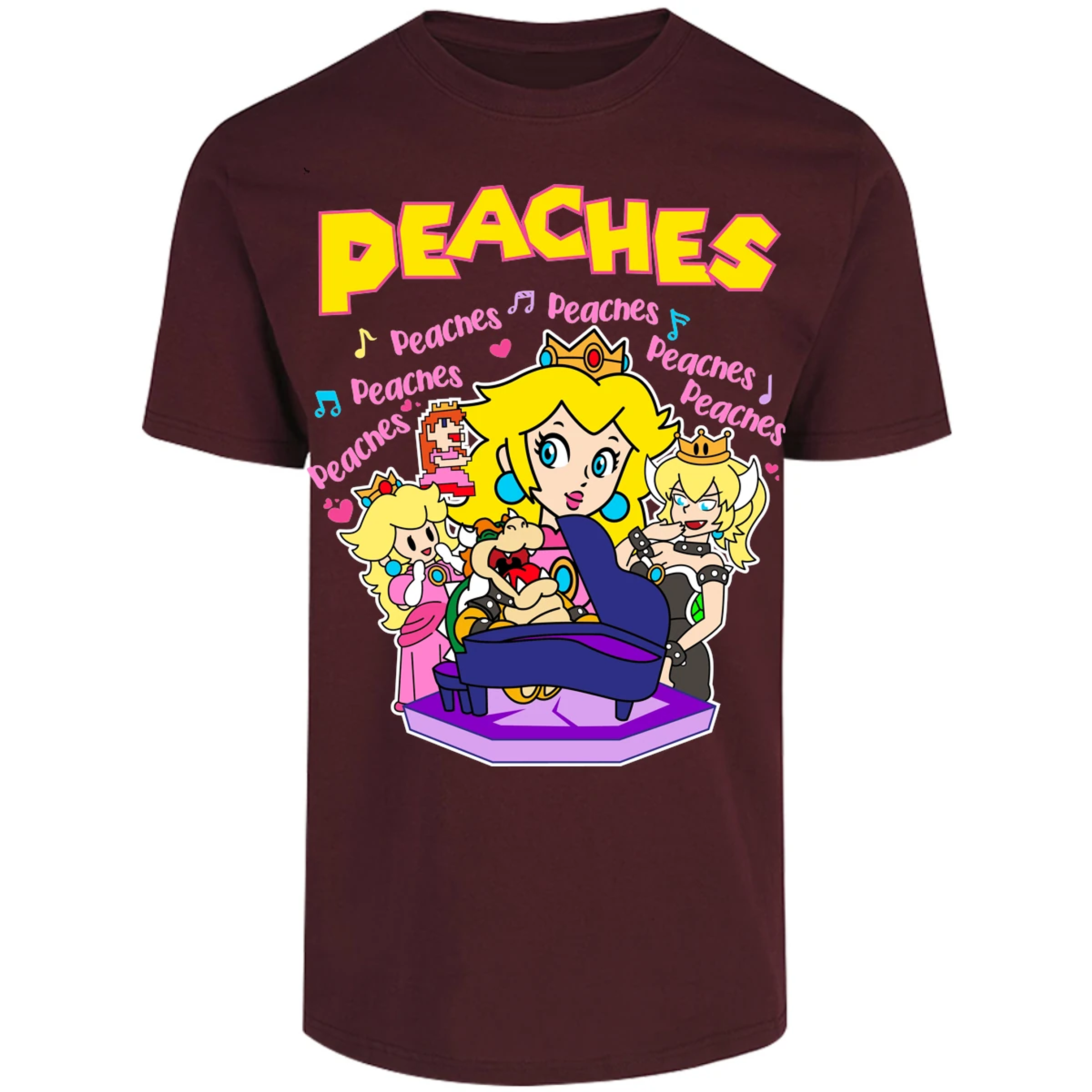Playera Mario Bros Peaches Song para Adulto 25