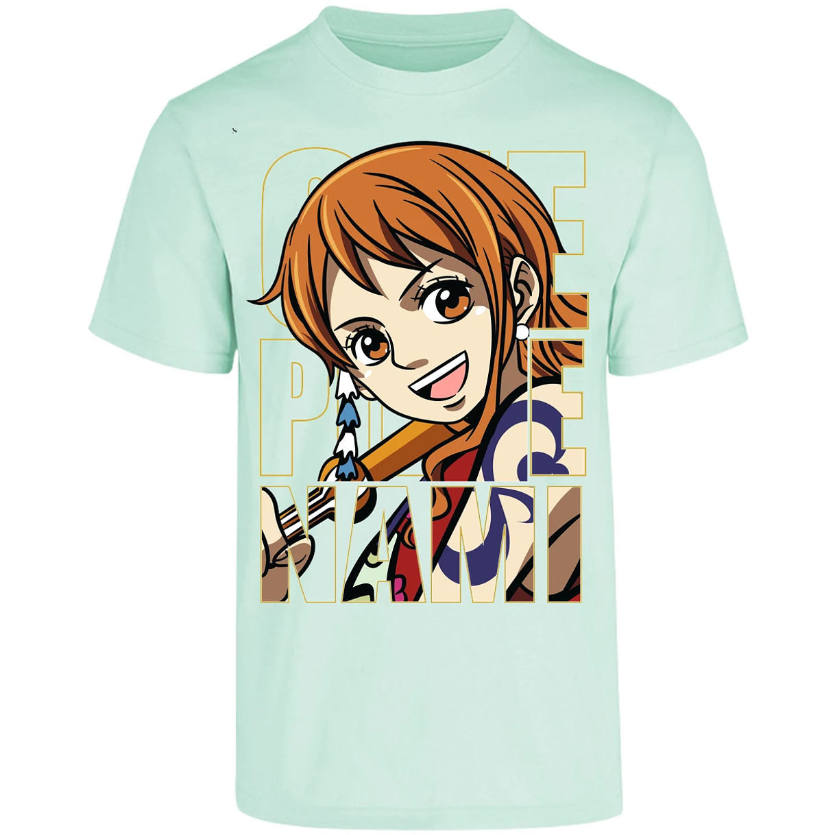 Playera One Piece Nami Text para Adulto 4