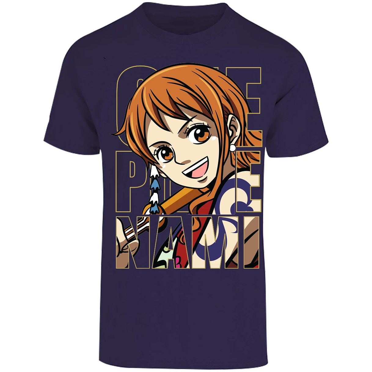 Playera One Piece Nami Text para Adulto 11