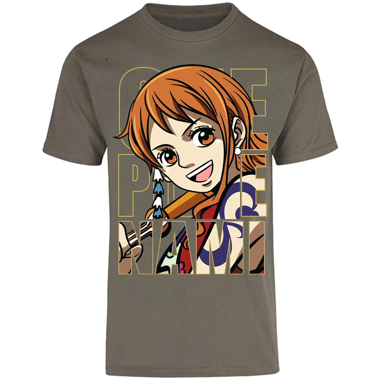 Playera One Piece Nami Text para Adulto 6