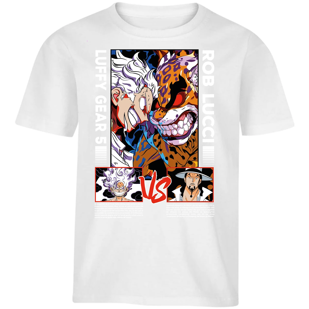 Playera One Piece Luffy Vs Rob Lucci para Niño 21