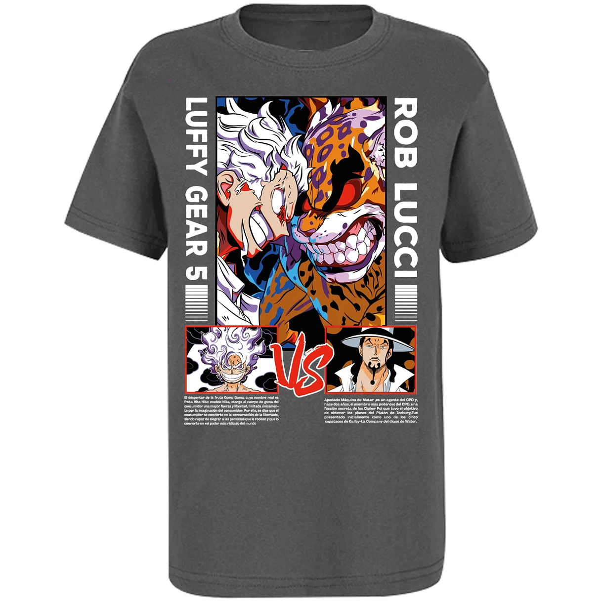 Playera One Piece Luffy Vs Rob Lucci para Niño 33