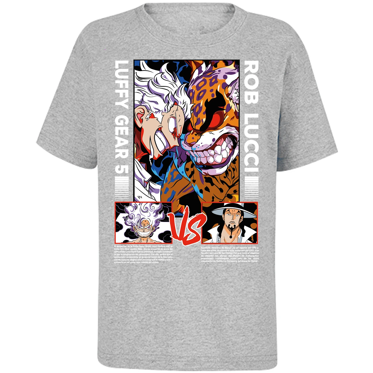Playera One Piece Luffy Vs Rob Lucci para Niño 29