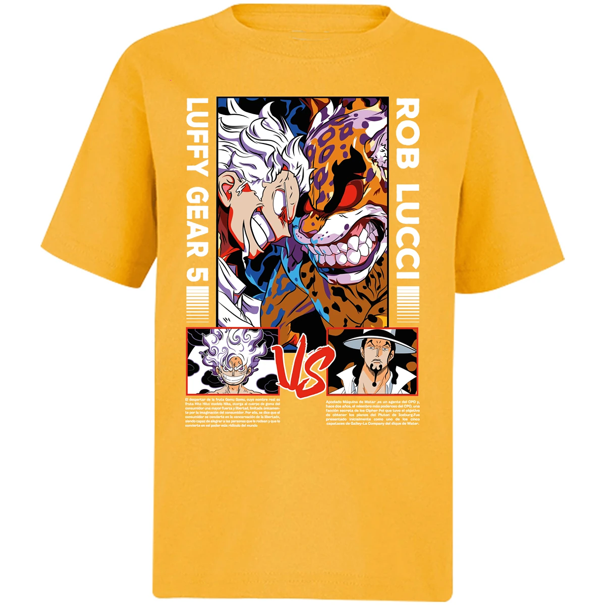 Playera One Piece Luffy Vs Rob Lucci para Niño 5