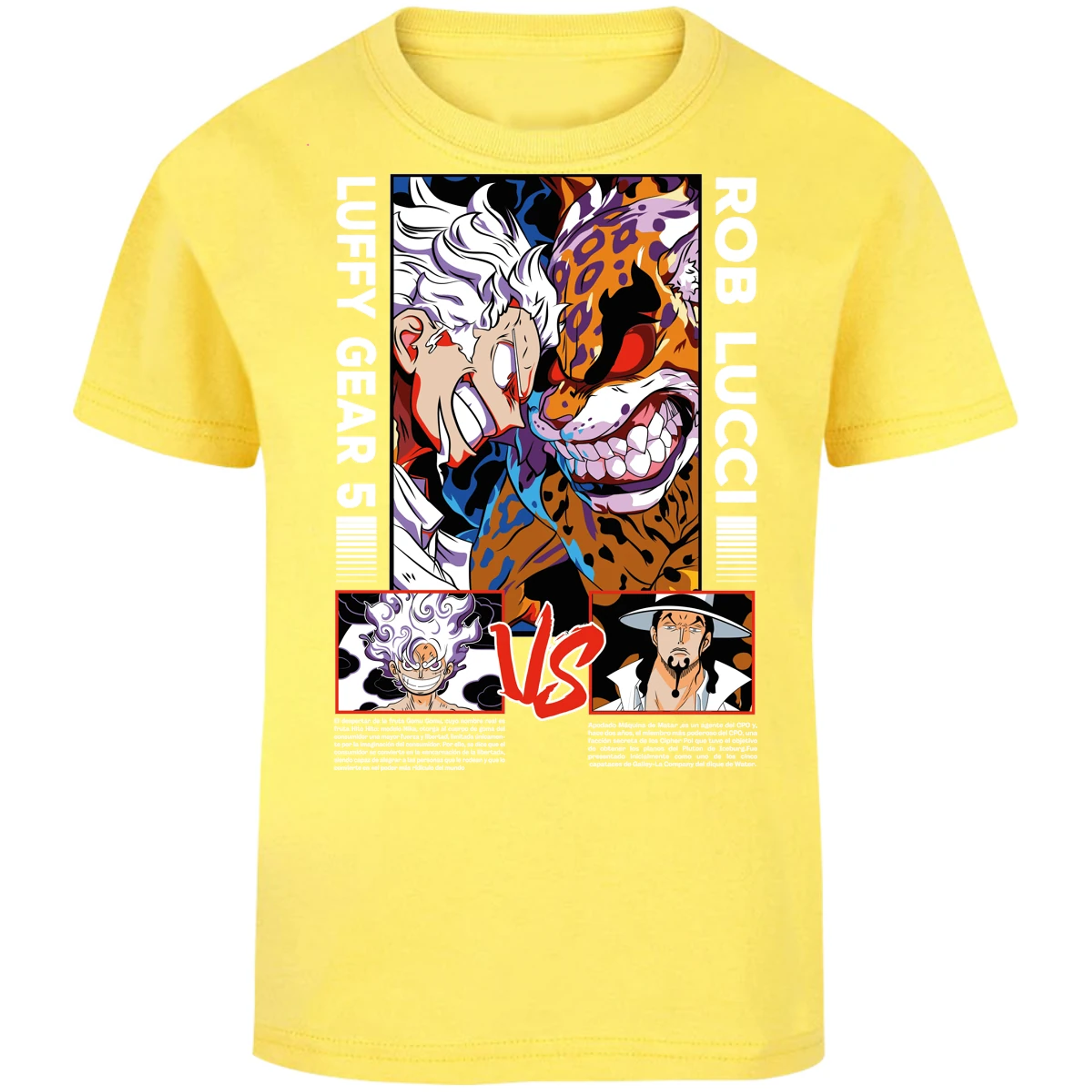 Playera One Piece Luffy Vs Rob Lucci para Niño 15