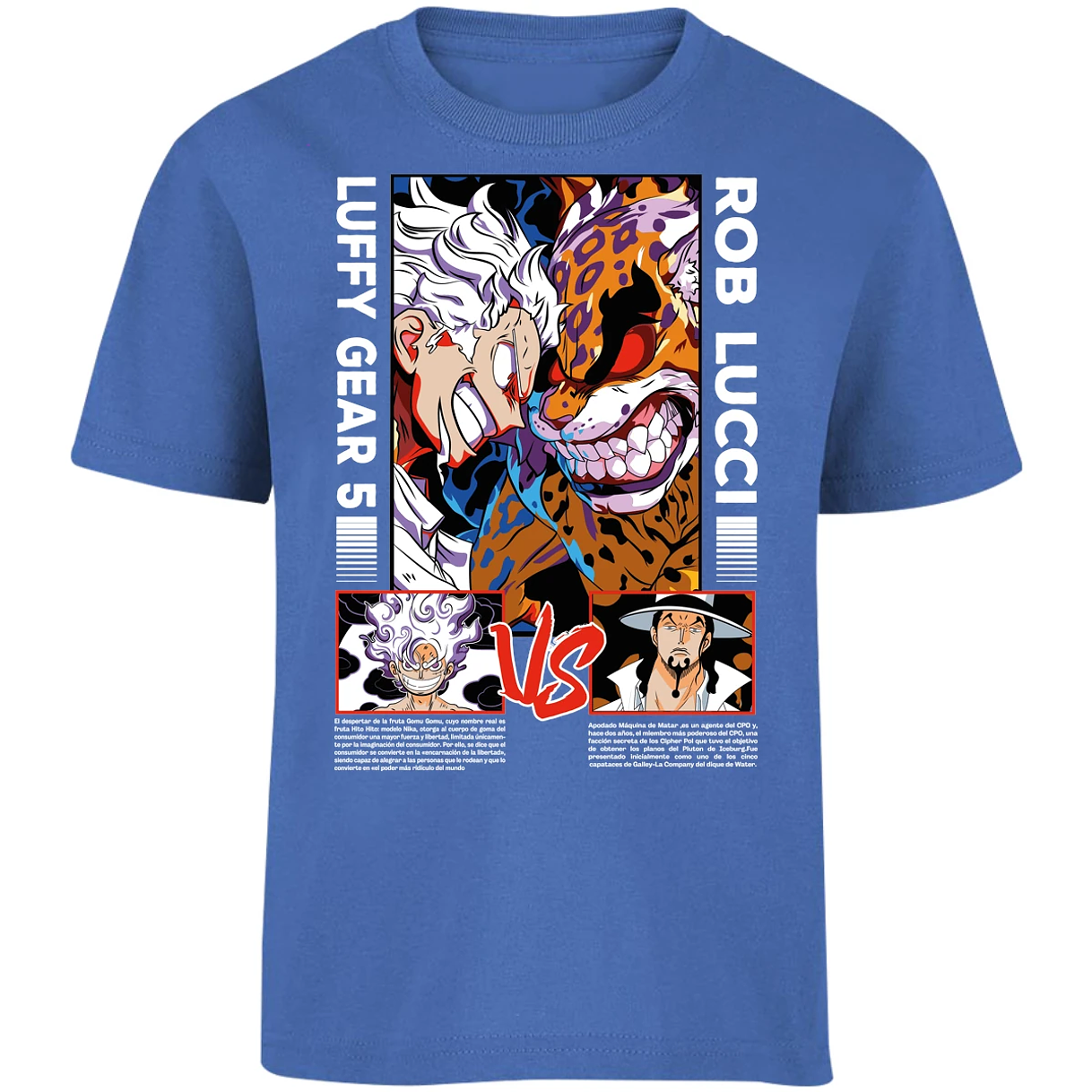 Playera One Piece Luffy Vs Rob Lucci para Niño 25