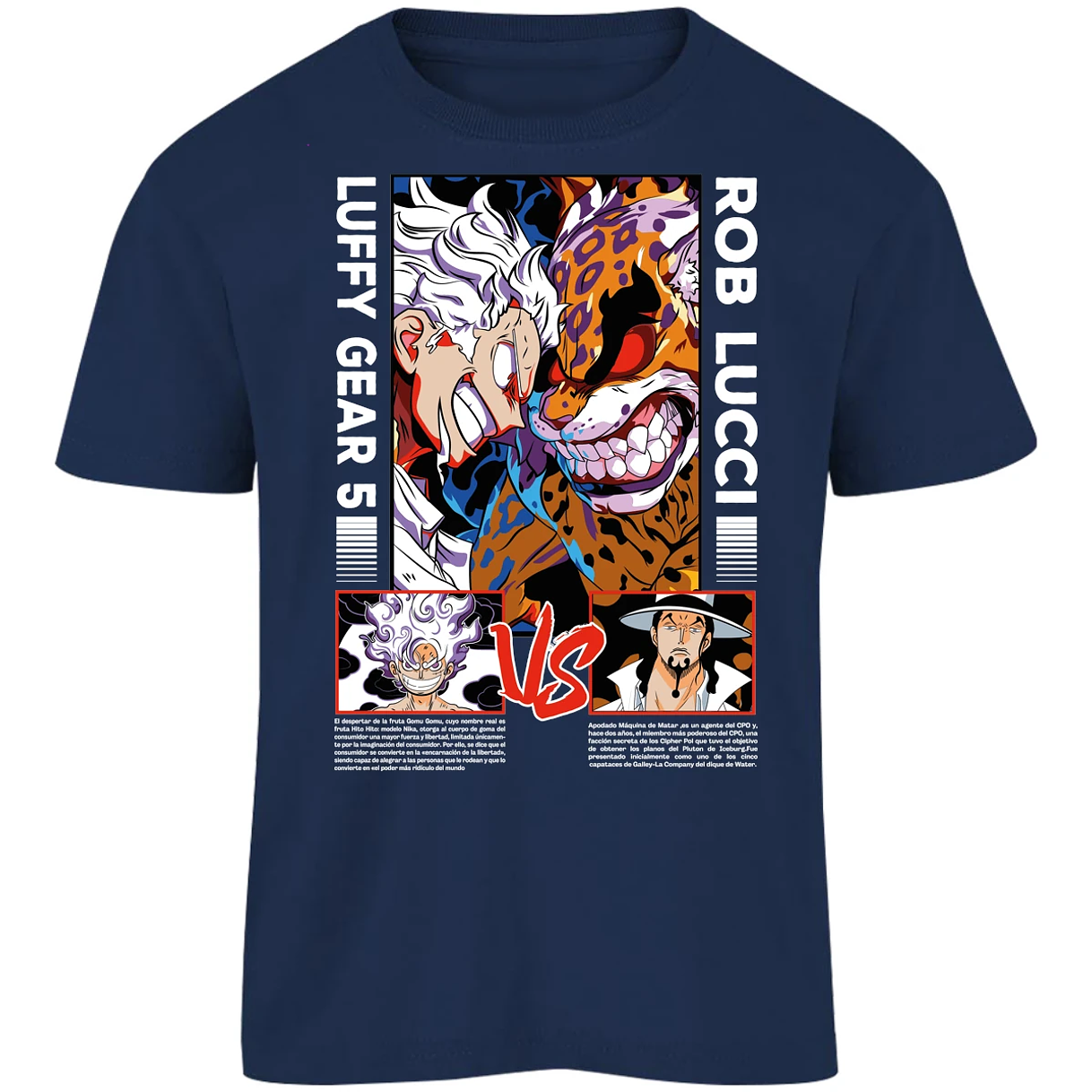 Playera One Piece Luffy Vs Rob Lucci para Niño 31