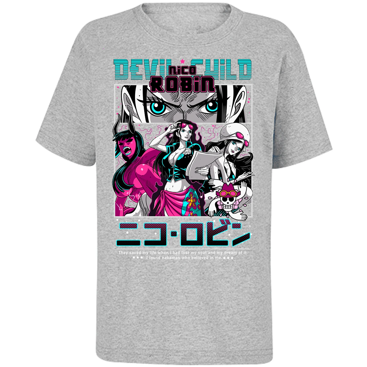 Playera One Piece Nico Robin Anime para Niño 9