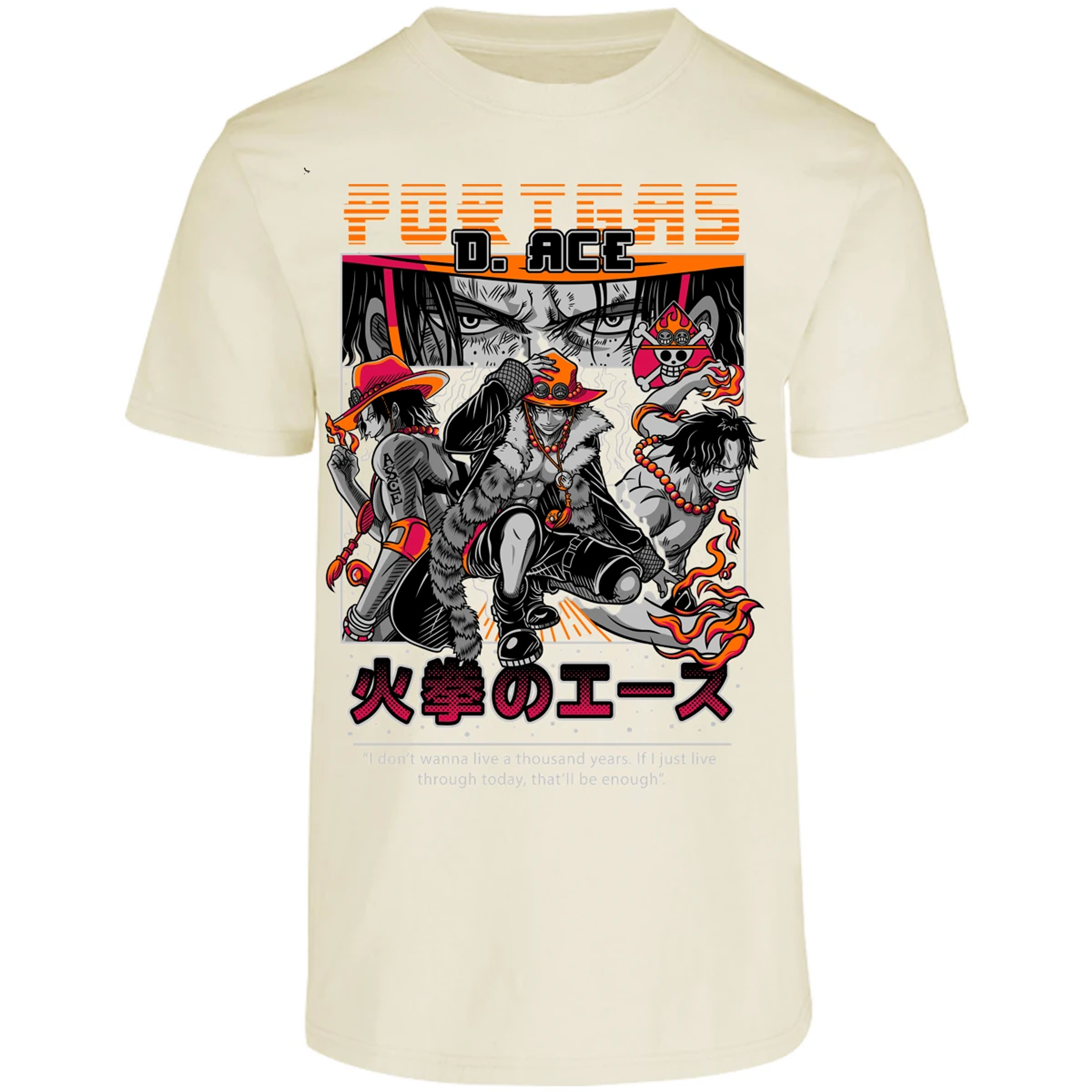 Playera One Piece Portgas para Adulto 22