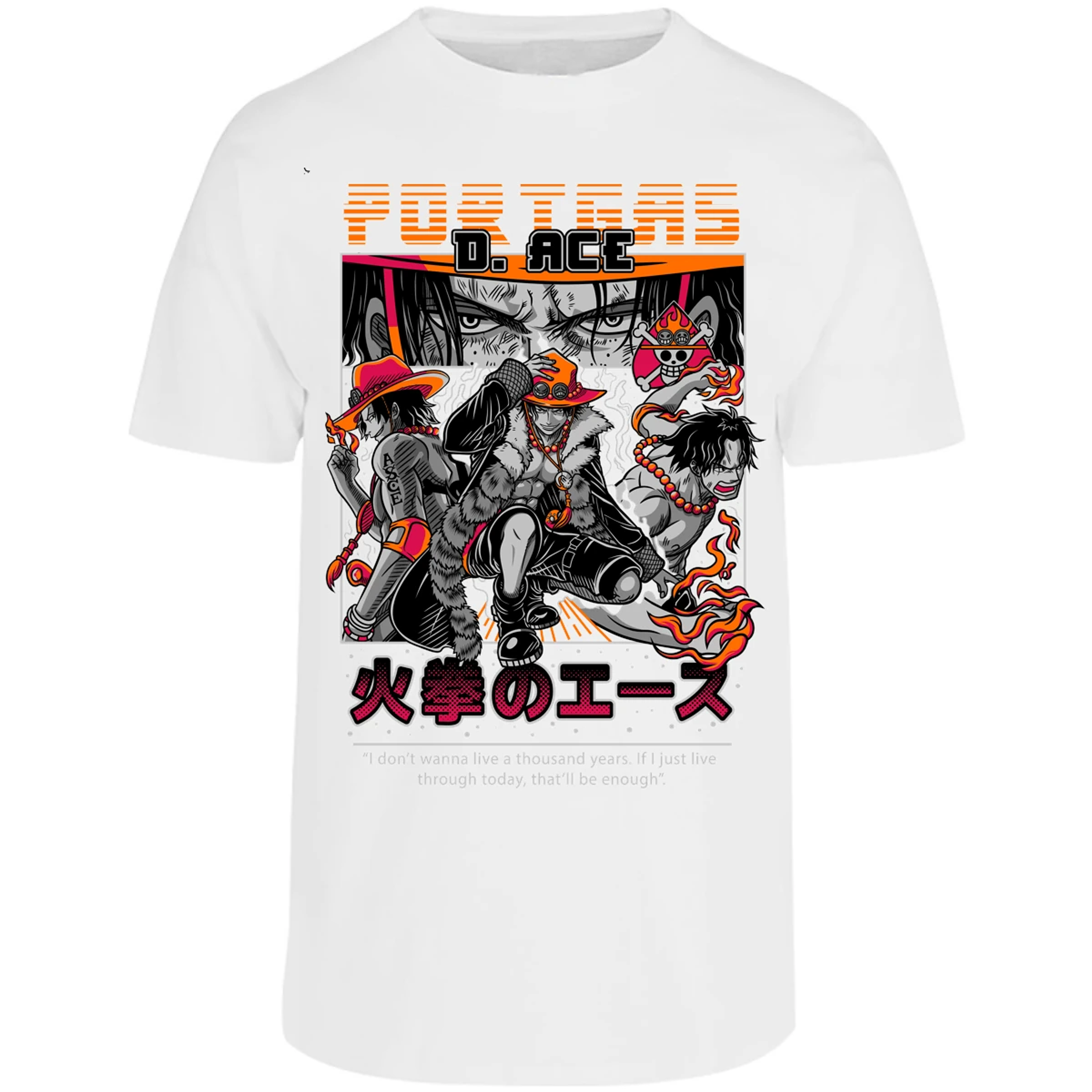 Playera One Piece Portgas para Adulto 23