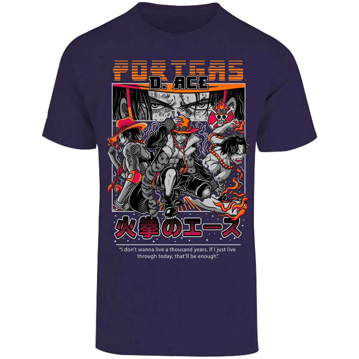 Playera One Piece Portgas para Adulto 28