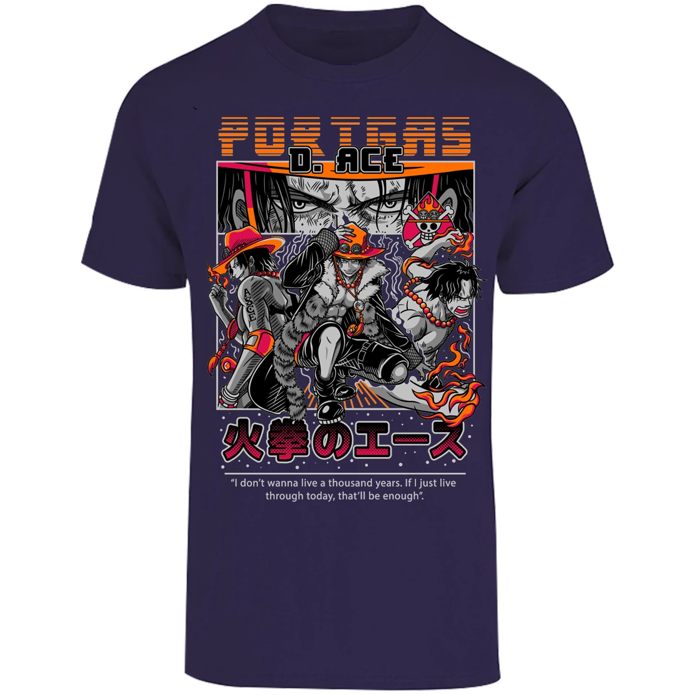 Playera One Piece Portgas para Adulto 28