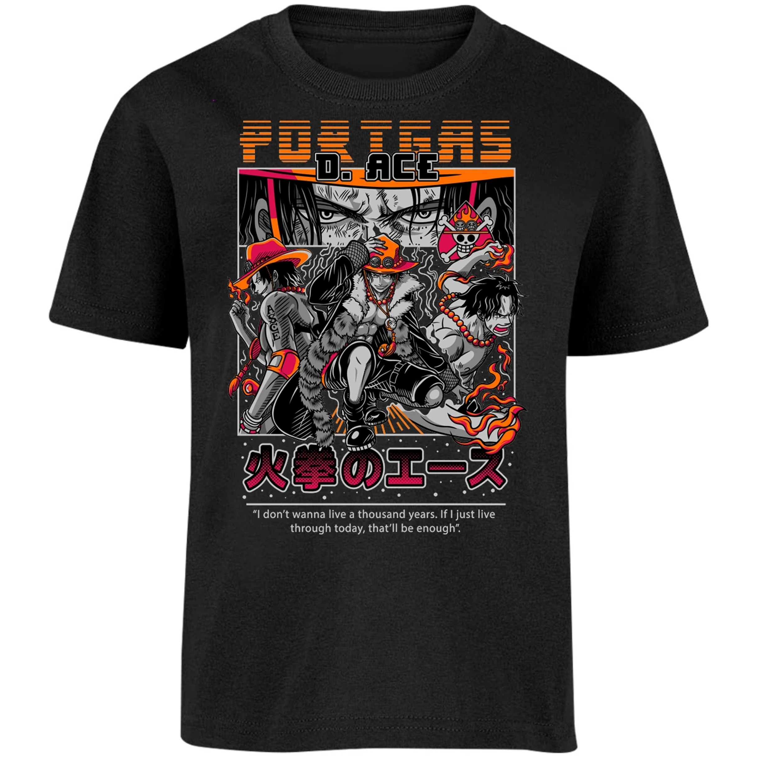 Playera One Piece Portgas para Niño 17