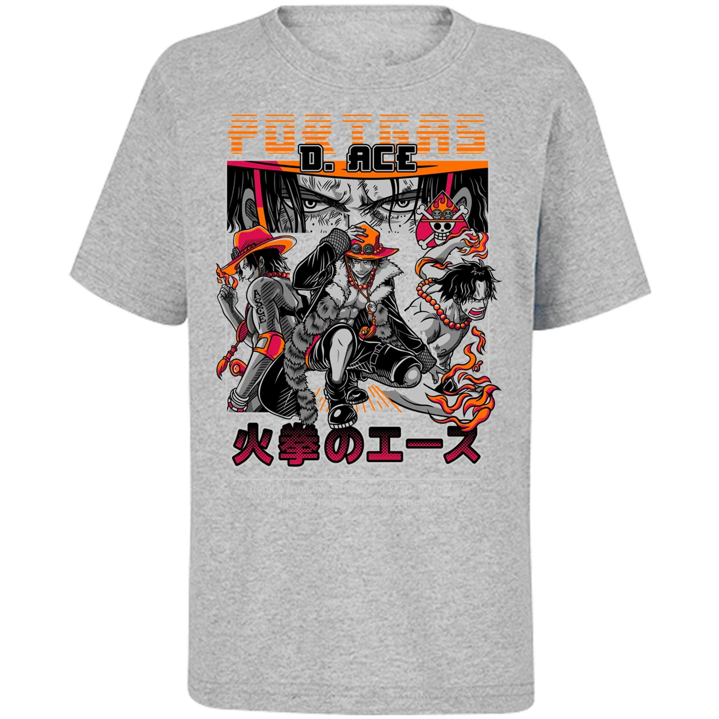 Playera One Piece Portgas para Niño 9