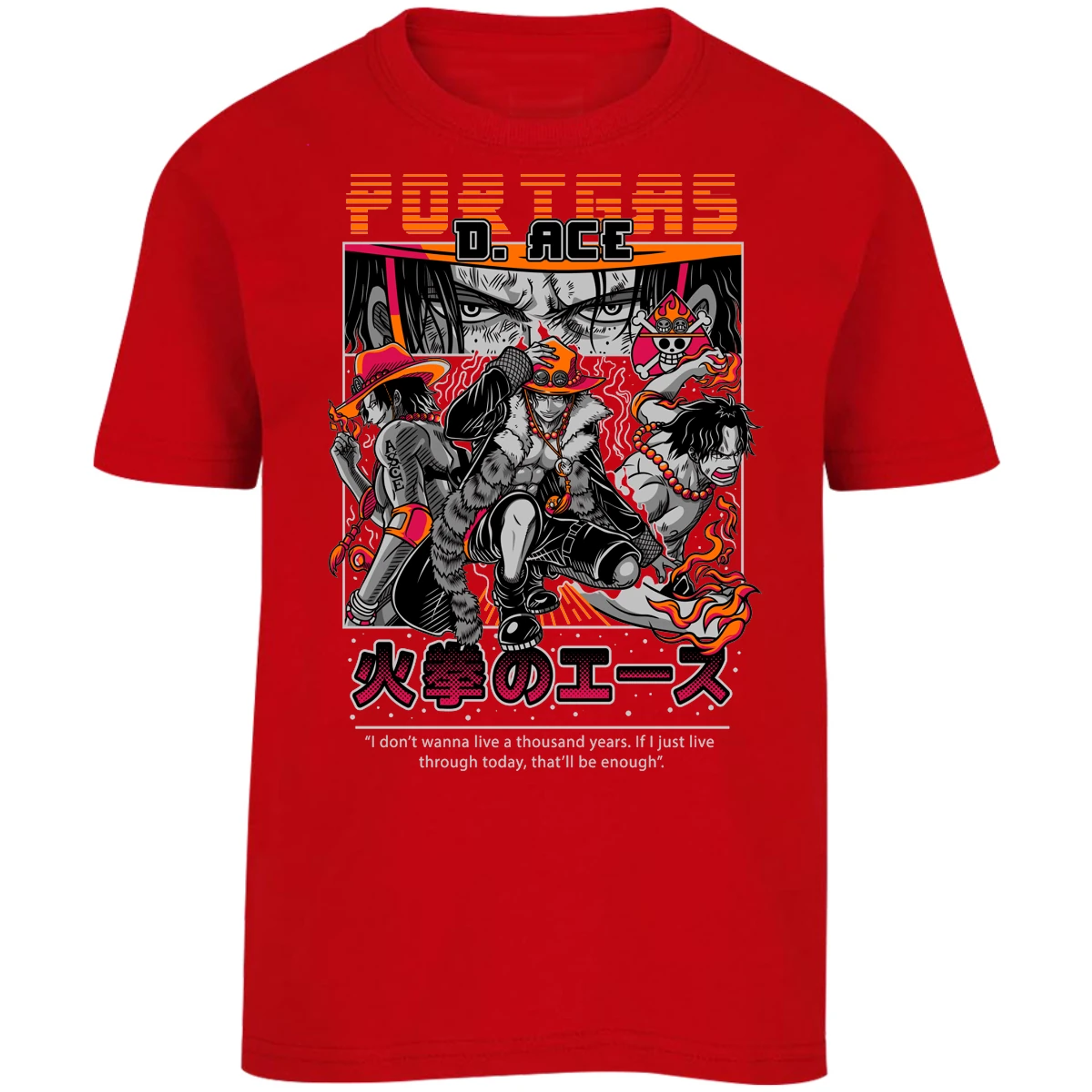 Playera One Piece Portgas para Niño 11