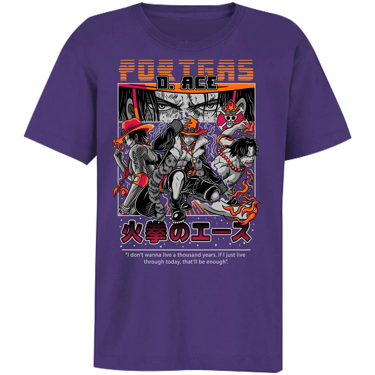 Playera One Piece Portgas para Niño 19