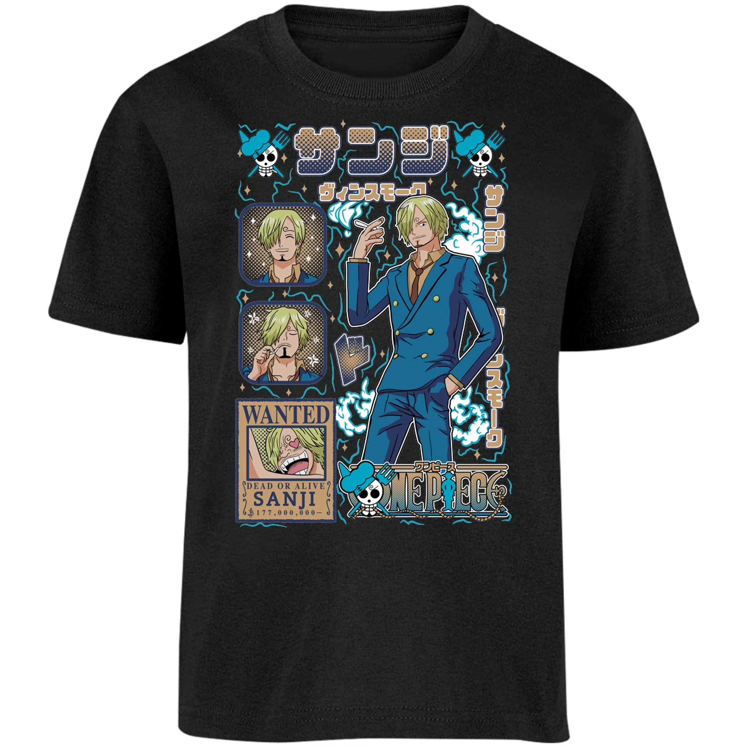 Playera One Piece Sanji Anime para Niño 25