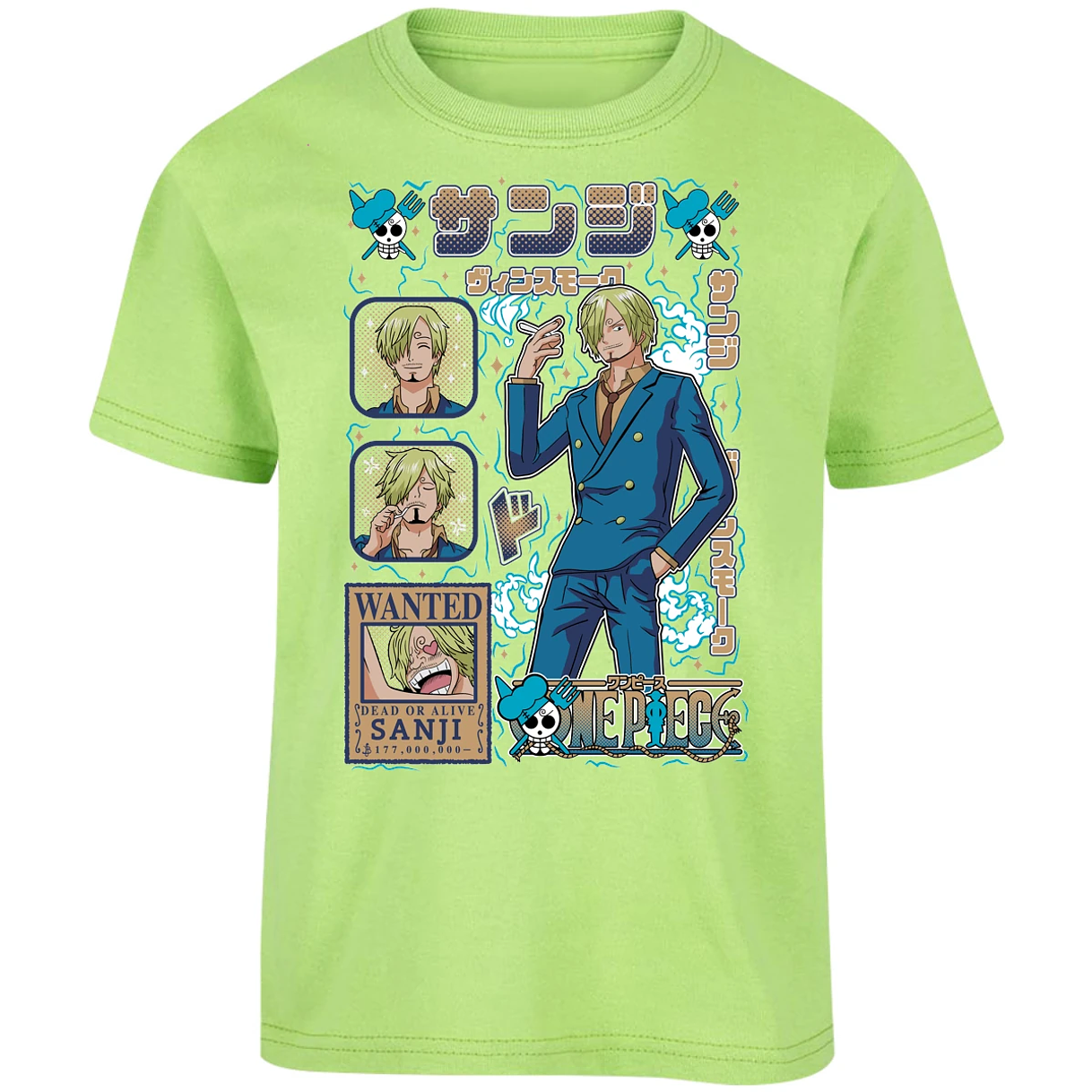 Playera One Piece Sanji Anime para Niño 9