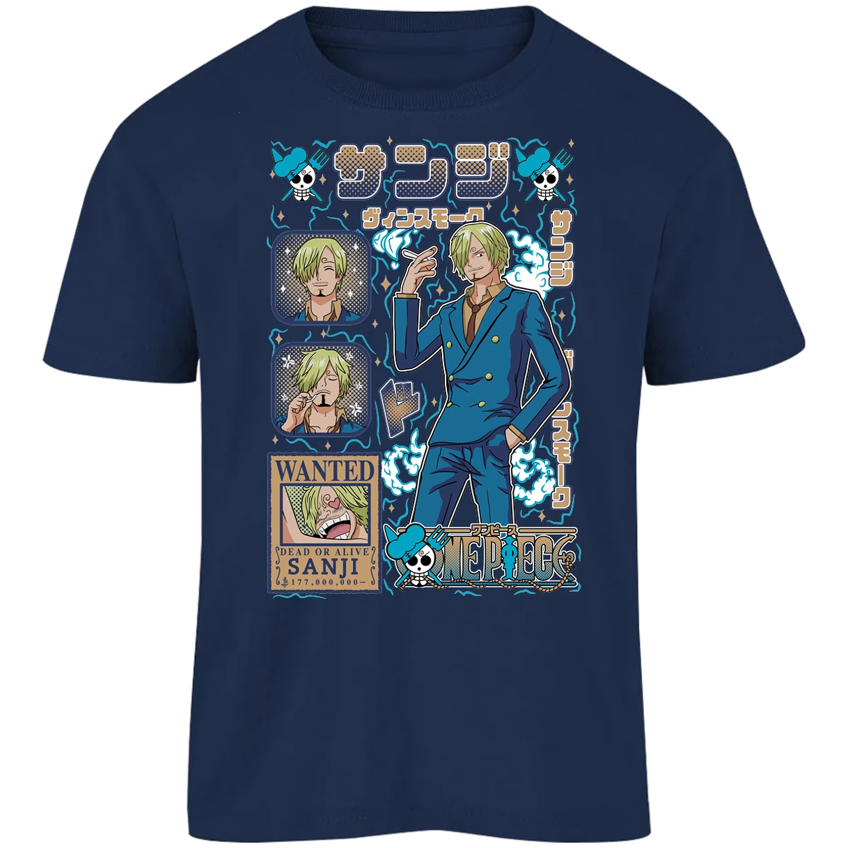 Playera One Piece Sanji Anime para Niño 3