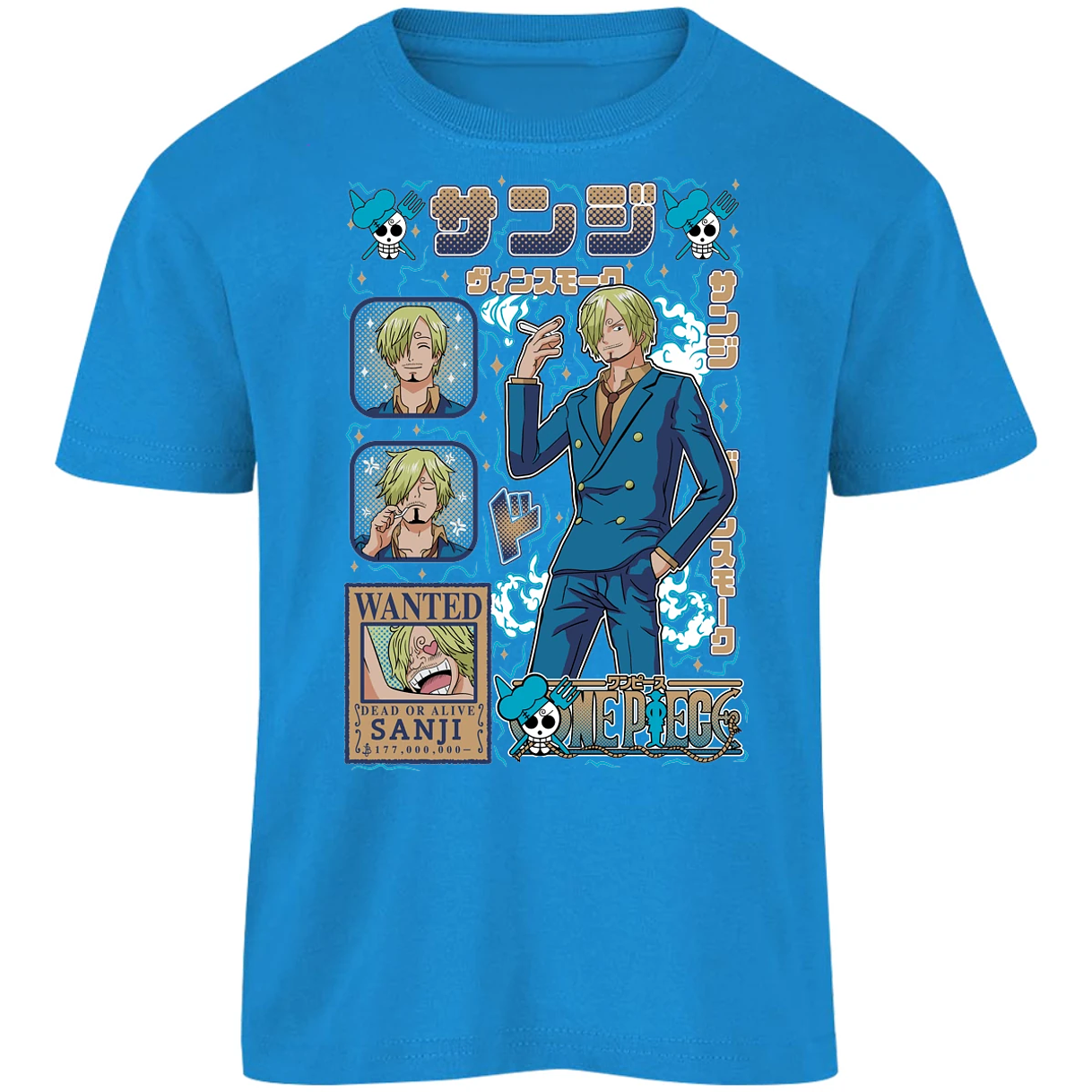 Playera One Piece Sanji Anime para Niño 5