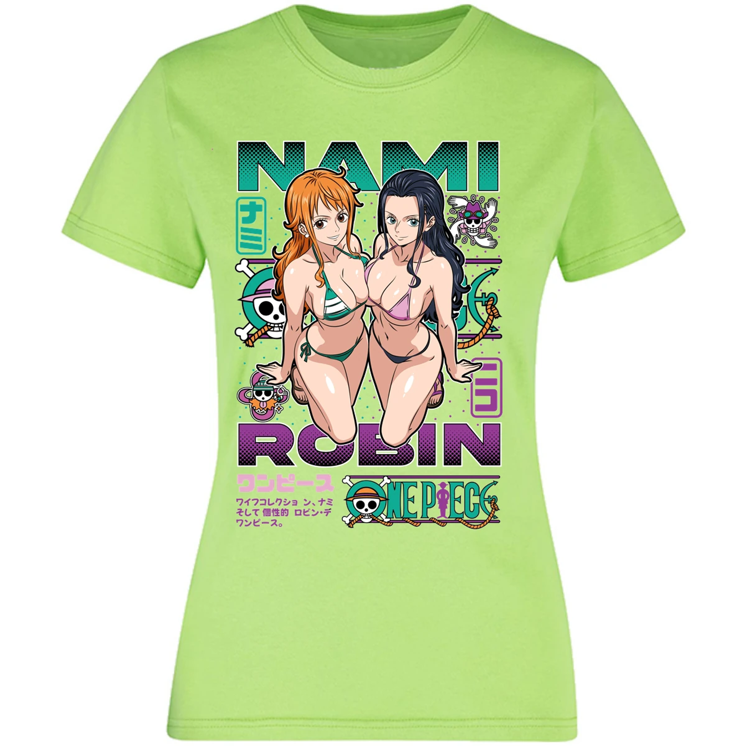 Blusa One Piece Nami Y Robin Blusa para Mujer 17