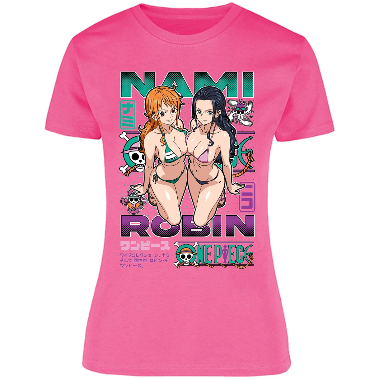 Blusa One Piece Nami Y Robin Blusa para Mujer 19