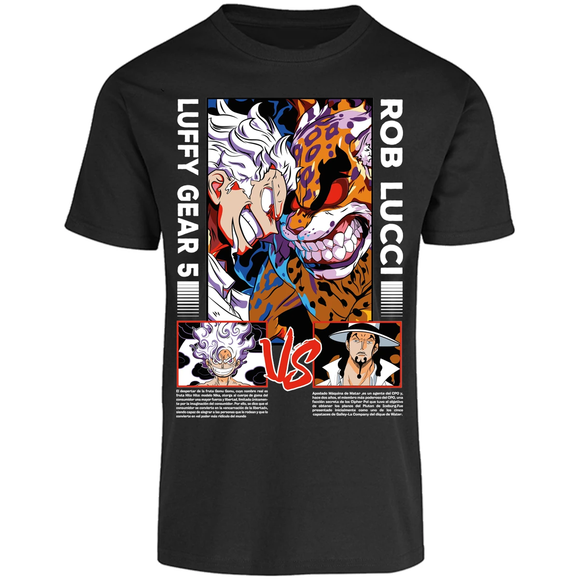 Playera One Piece Luffy Vs Rob Lucci para Adulto 30