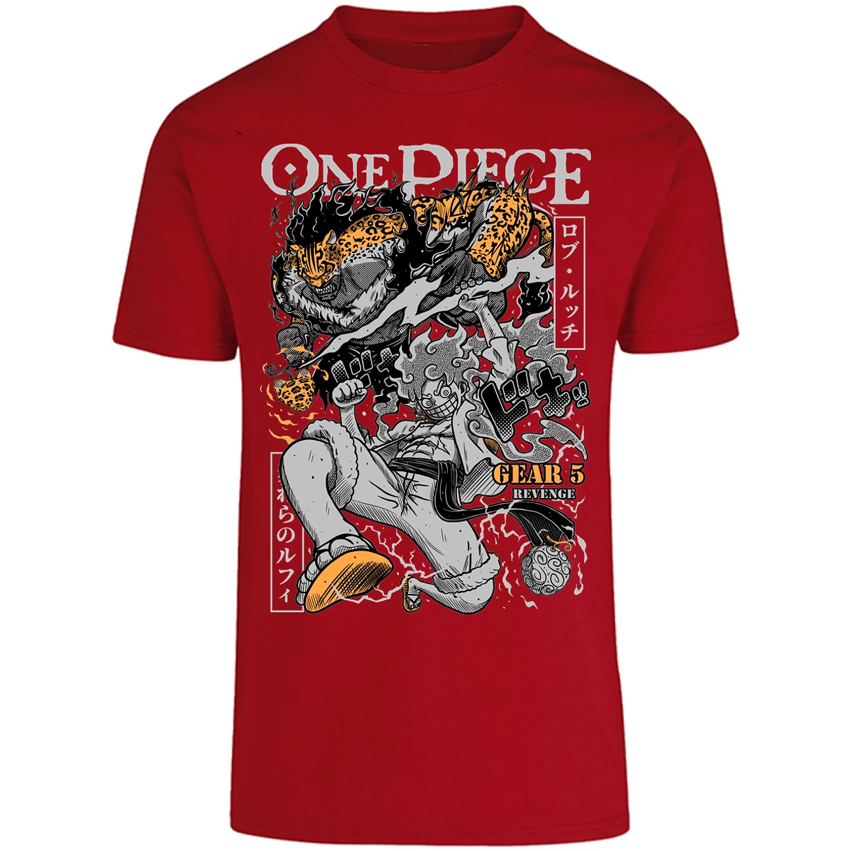 Playera One Piece Luffy Vs Lucci para Adulto 18