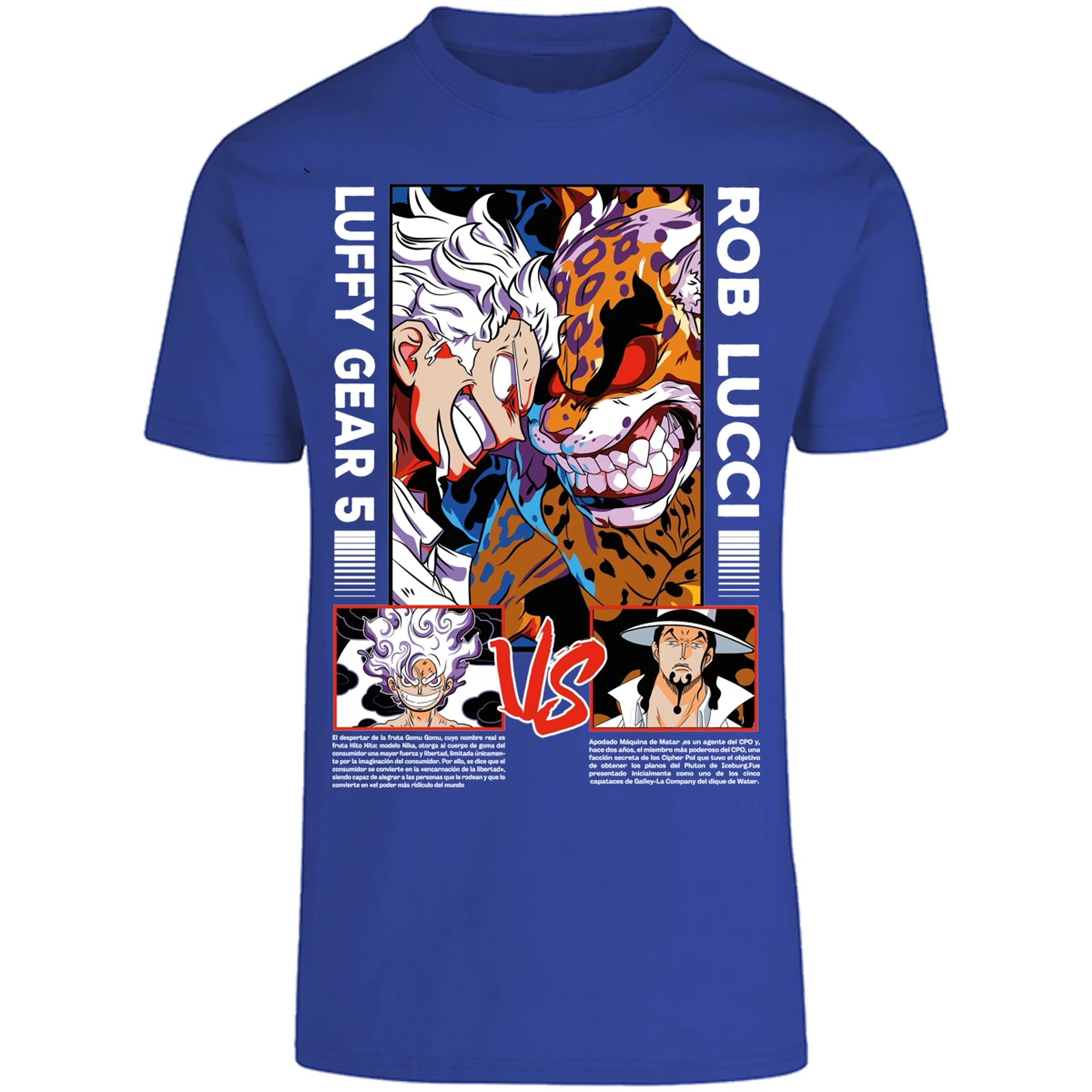 Playera One Piece Luffy Vs Rob Lucci para Adulto 9